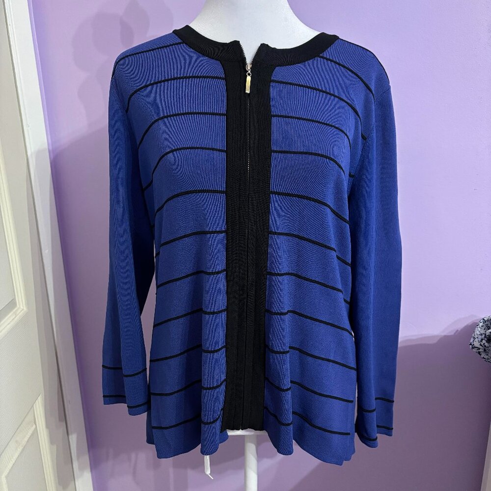 Cable & Gauge Striped Zip-Up Top